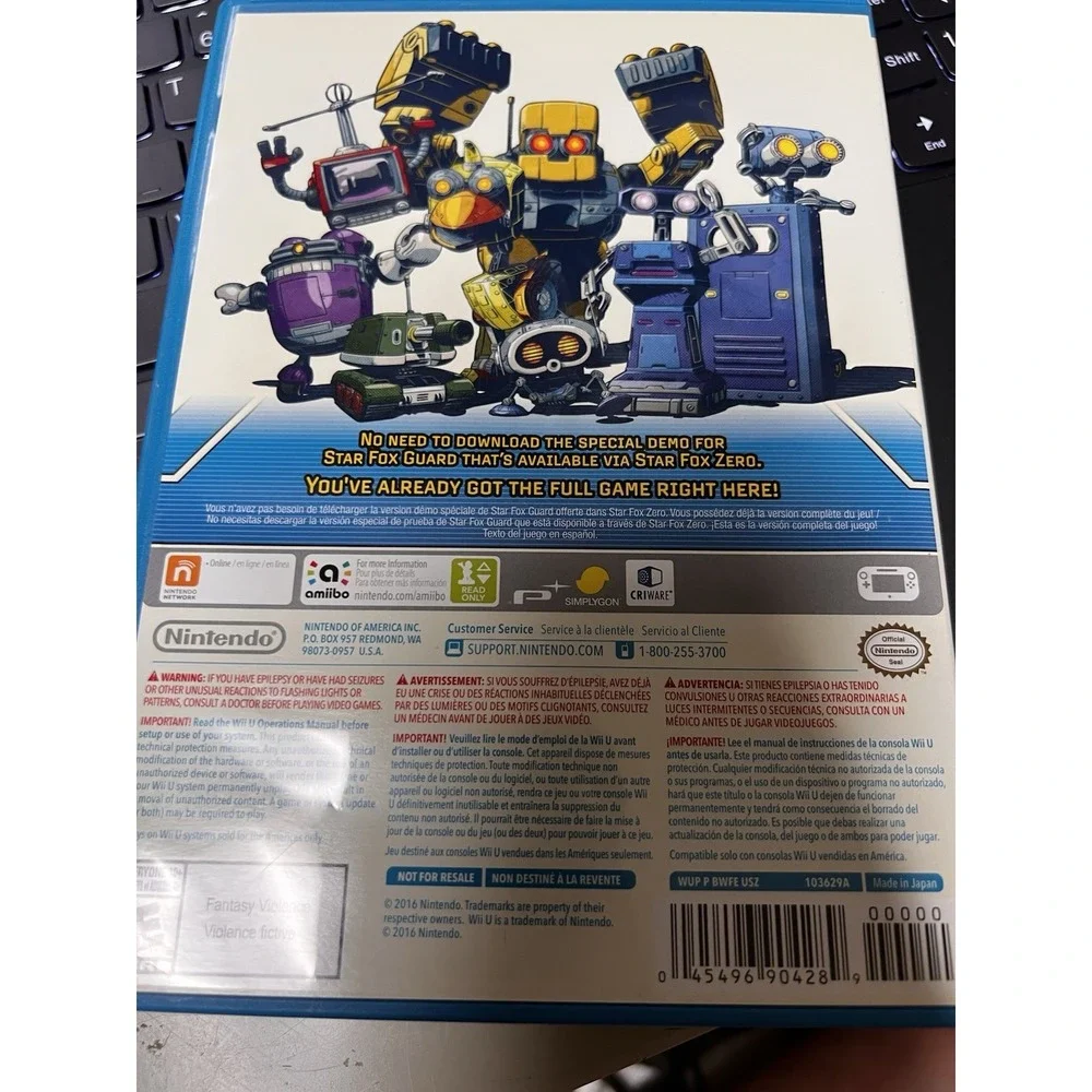 Star Fox Guard Nintendo‎ Wii U Physical Disc & Case Not For Resale WUP-P-BWFE